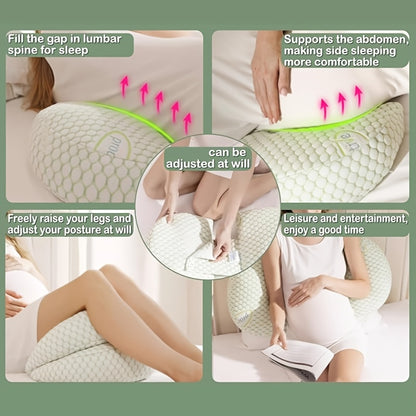 Adjustable Maternity Cushion for Full Body Support - Lumbar, Back, Hips, Legs & Belly Relief with Removable Washable Cover